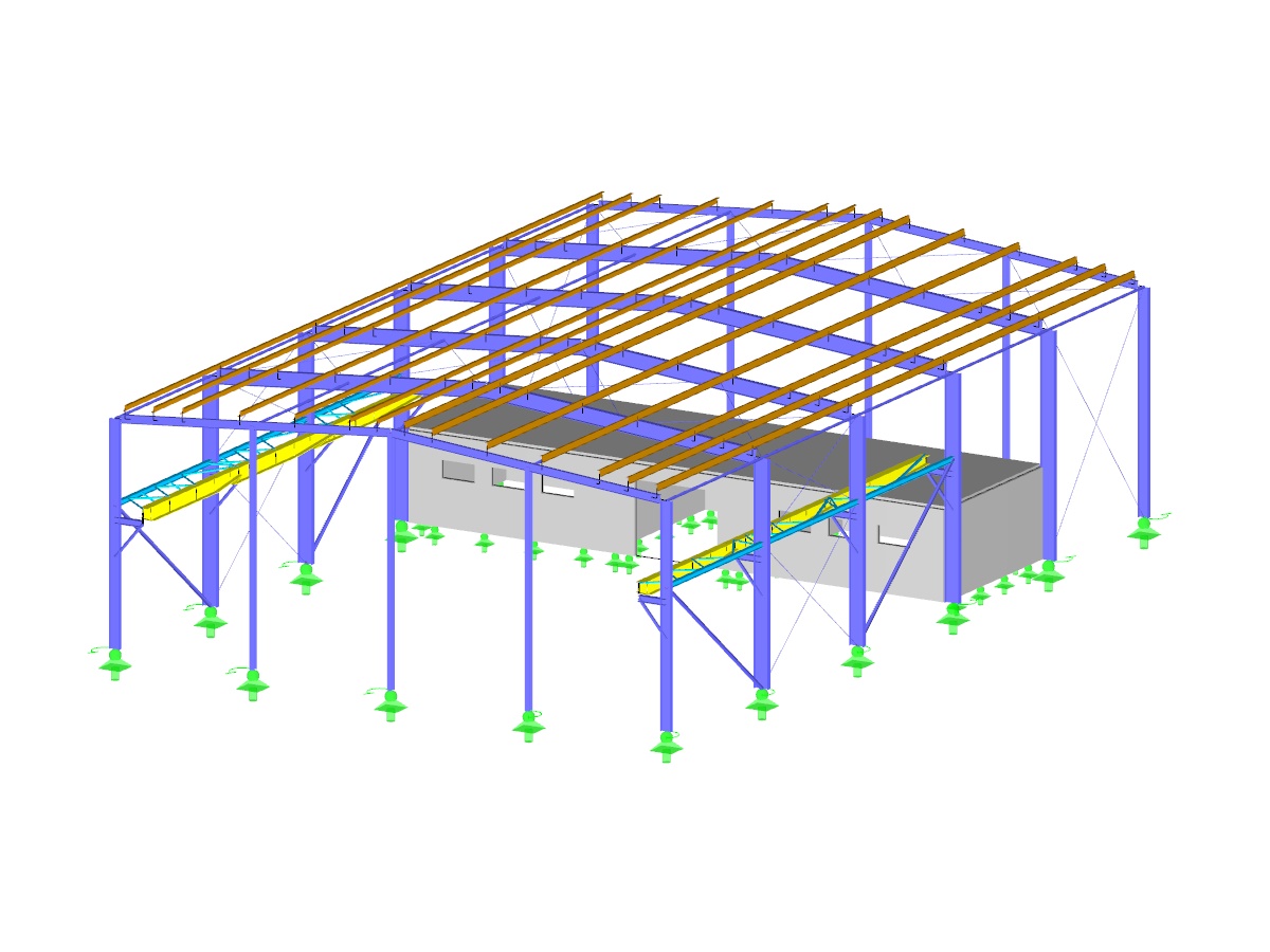 Nave de acero y madera con secciones de acero conformadas en frío